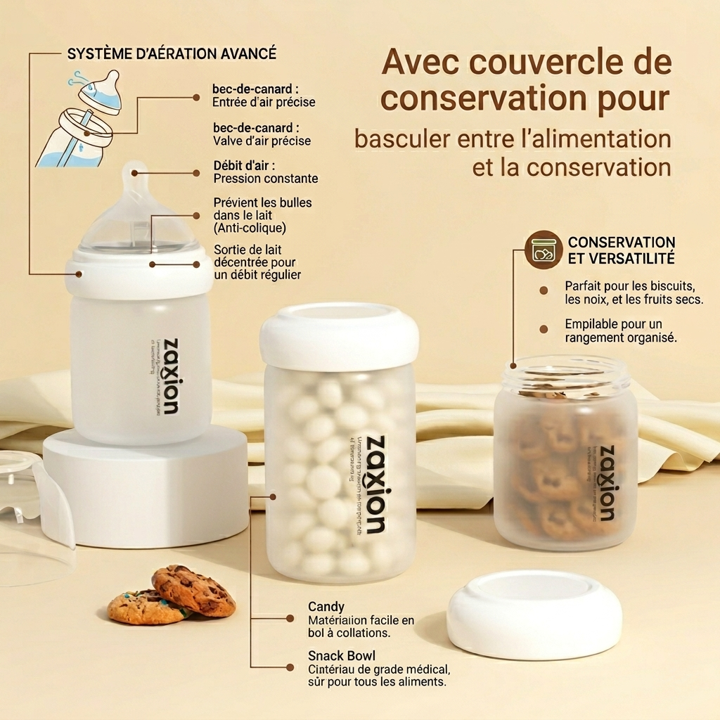 Pack Biberons Anti-Colique en Verre