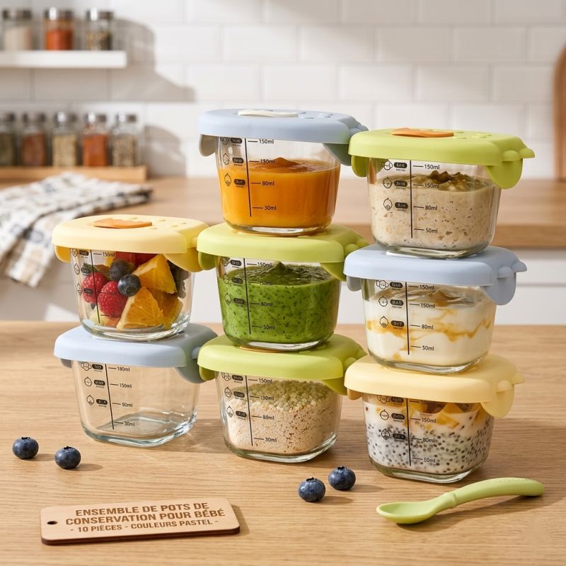 3 Pots de Conservation en Verre