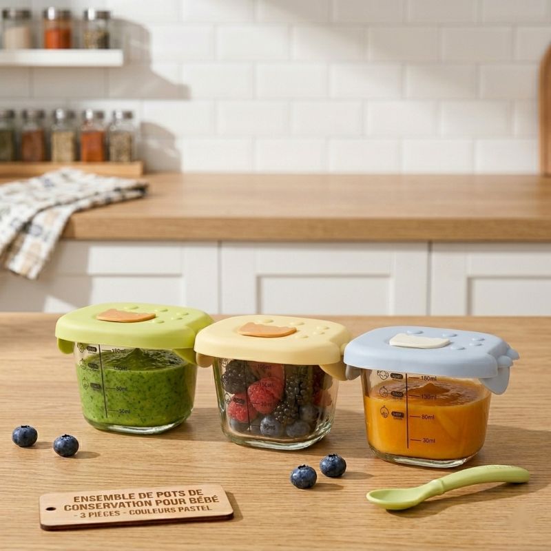 3 Pots de Conservation en Verre