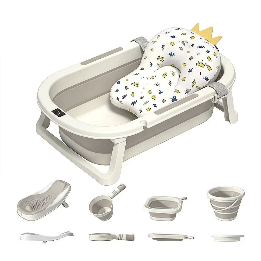 Baignoire Pliable Bébé 6 en 1 avec Thermomètre